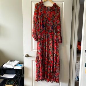 Anthropology bohemian floral dress